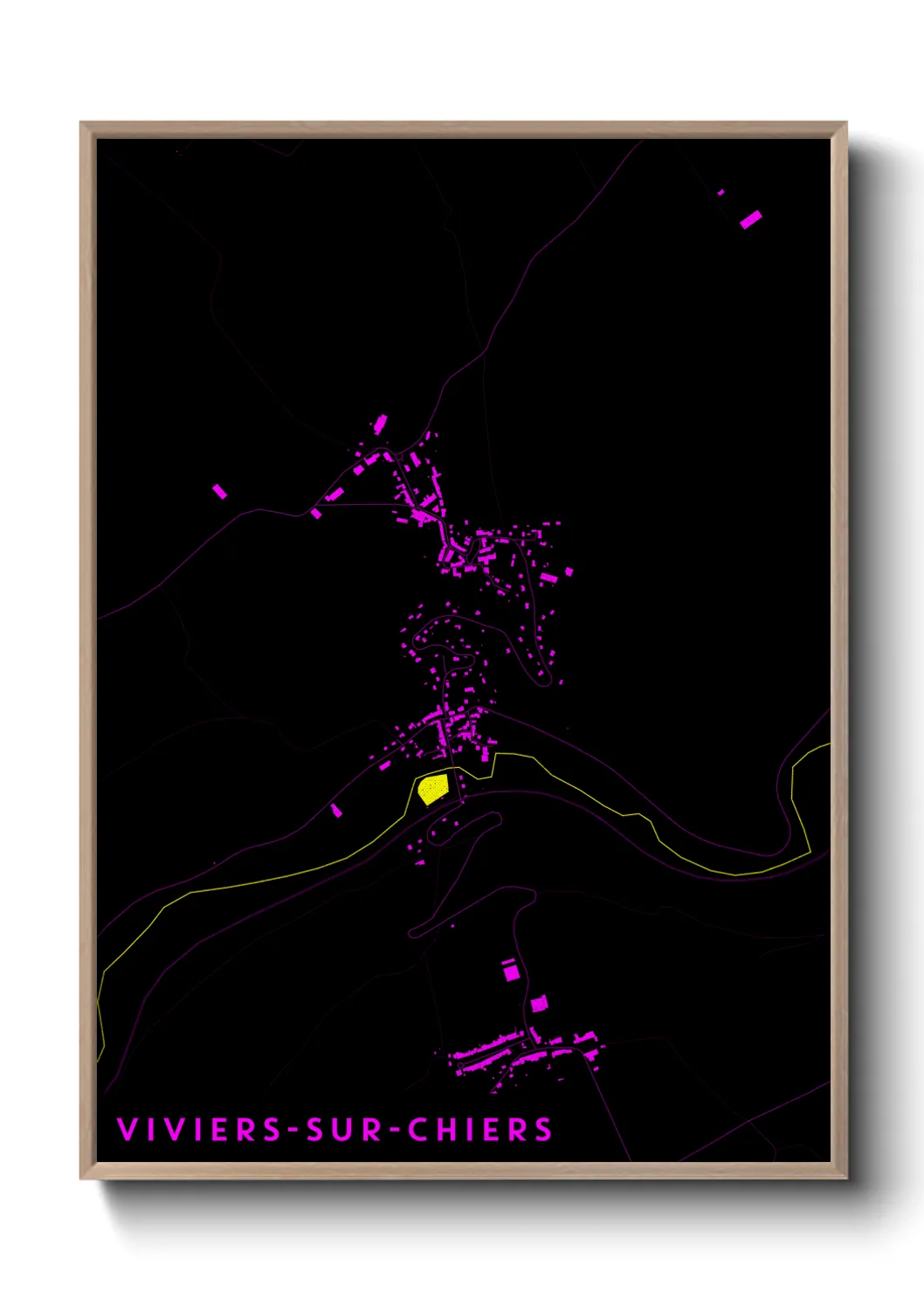 Une affiche de carte sur Viviers-sur-Chiers