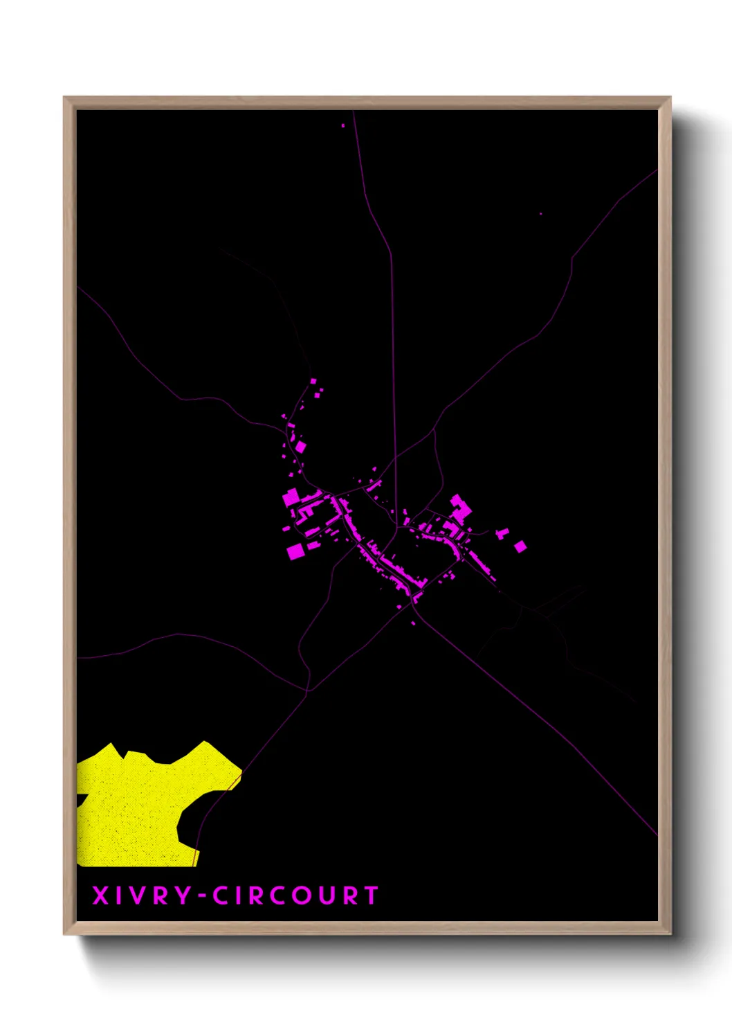 Une affiche de carte sur Xivry-Circourt