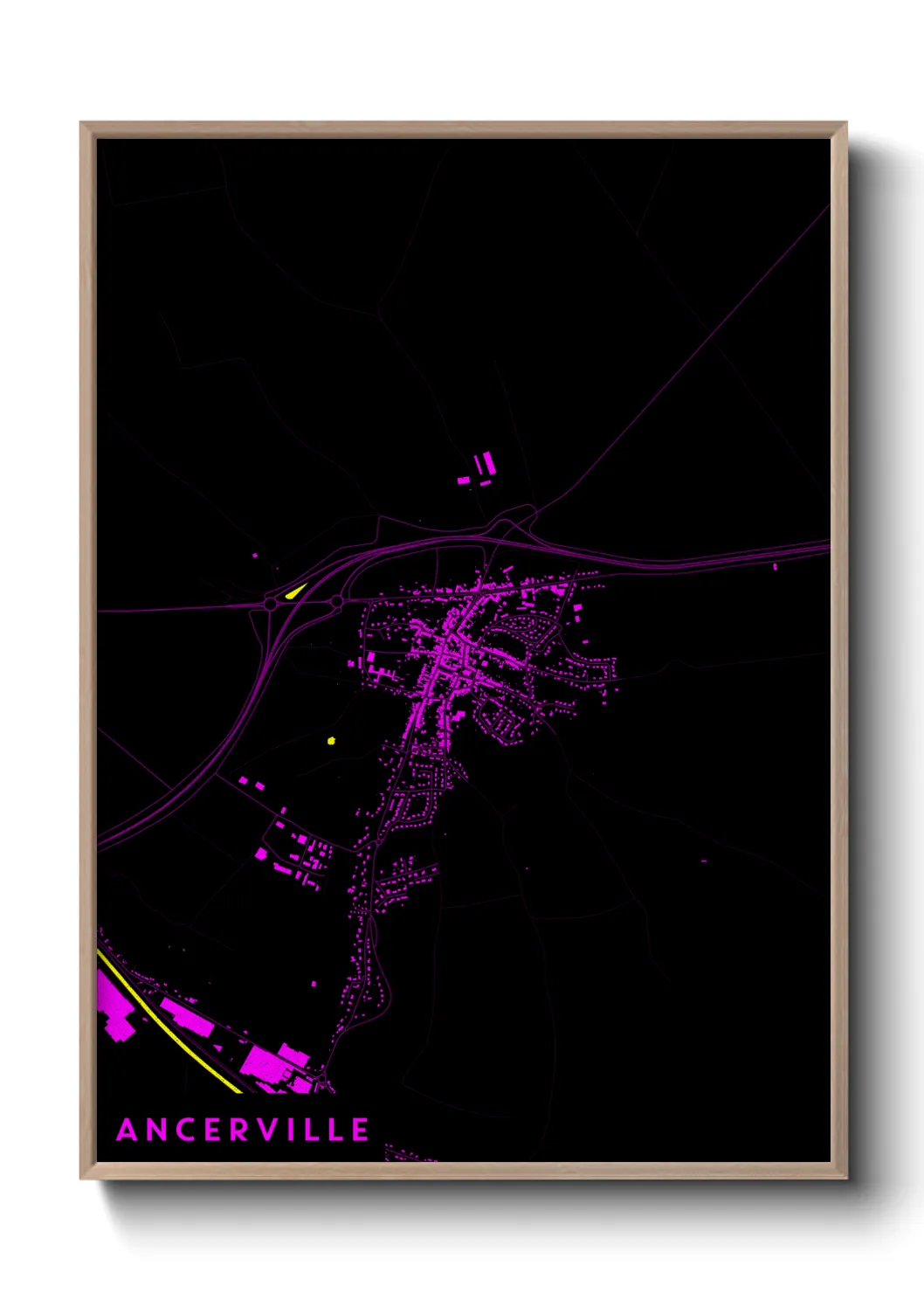 Une affiche de carte sur Ancerville