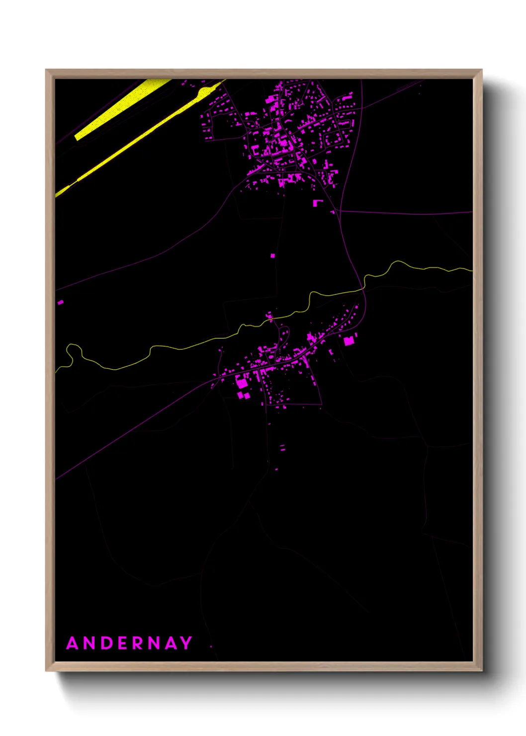 Une affiche de carte sur Andernay