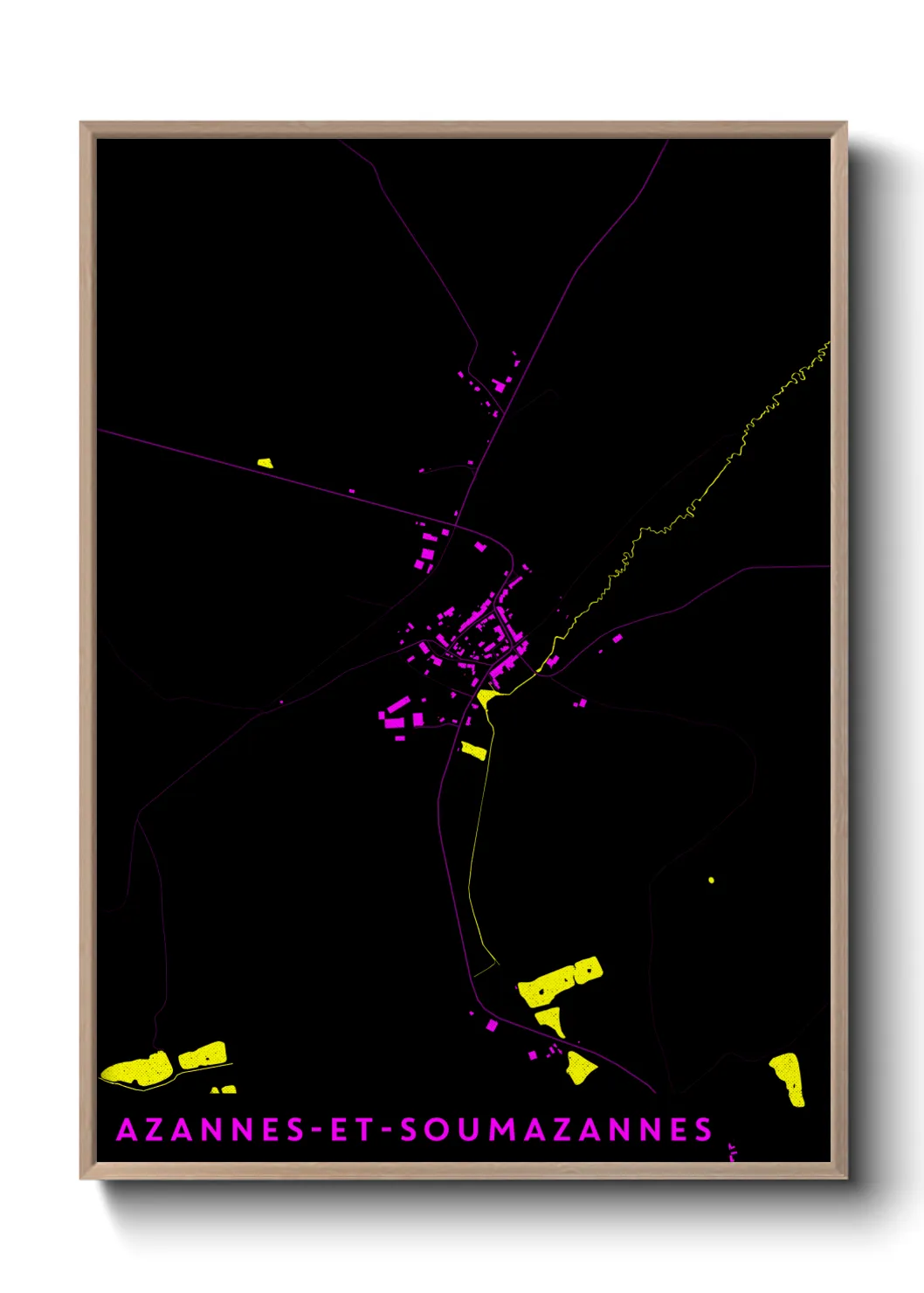 Une affiche de carte sur Azannes-et-Soumazannes