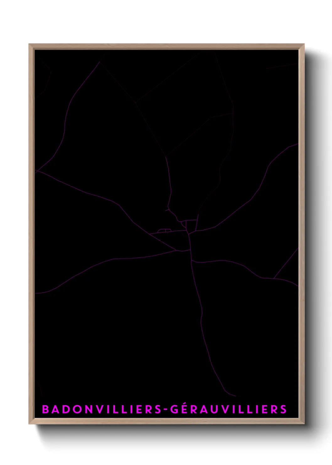 Une affiche de carte sur Badonvilliers-Gérauvilliers