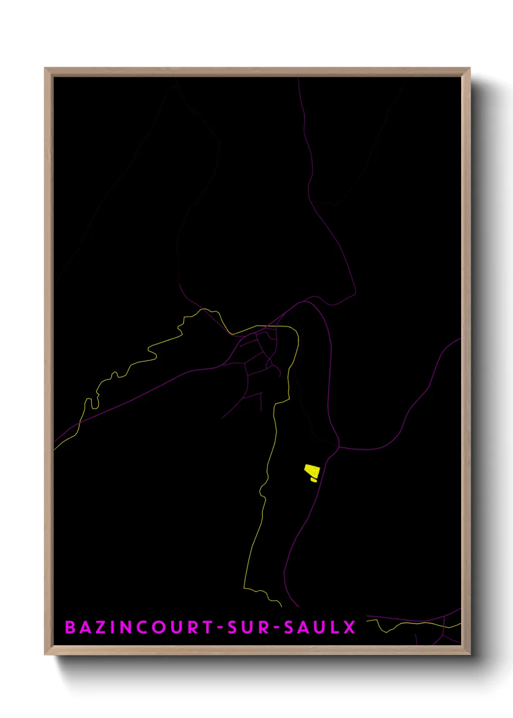 Une affiche de carte sur Bazincourt-sur-Saulx