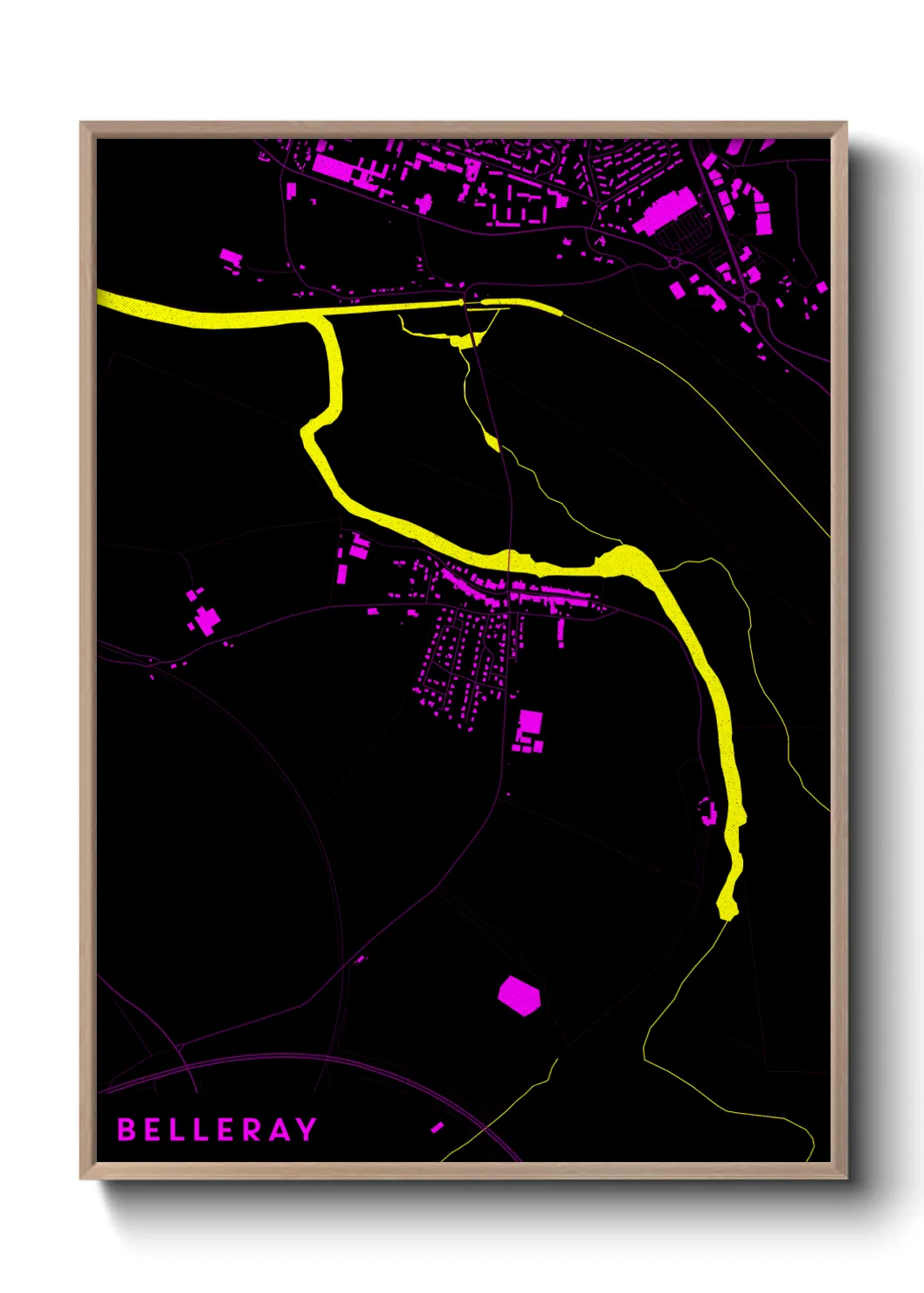 Une affiche de carte sur Belleray