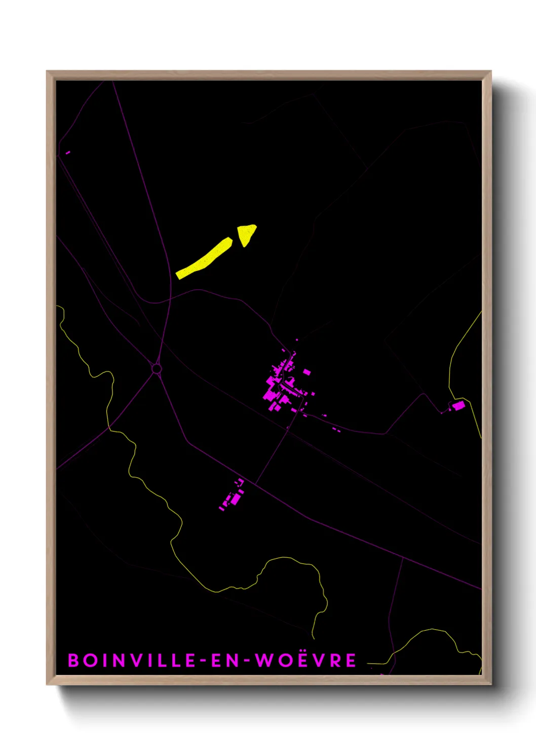 Une affiche de carte sur Boinville-en-Woëvre