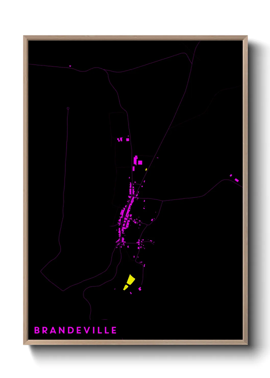 Une affiche de carte sur Brandeville
