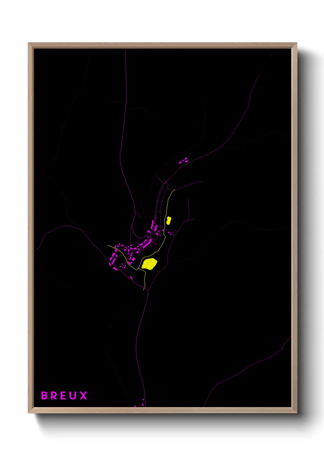 Une affiche de carte sur Breux