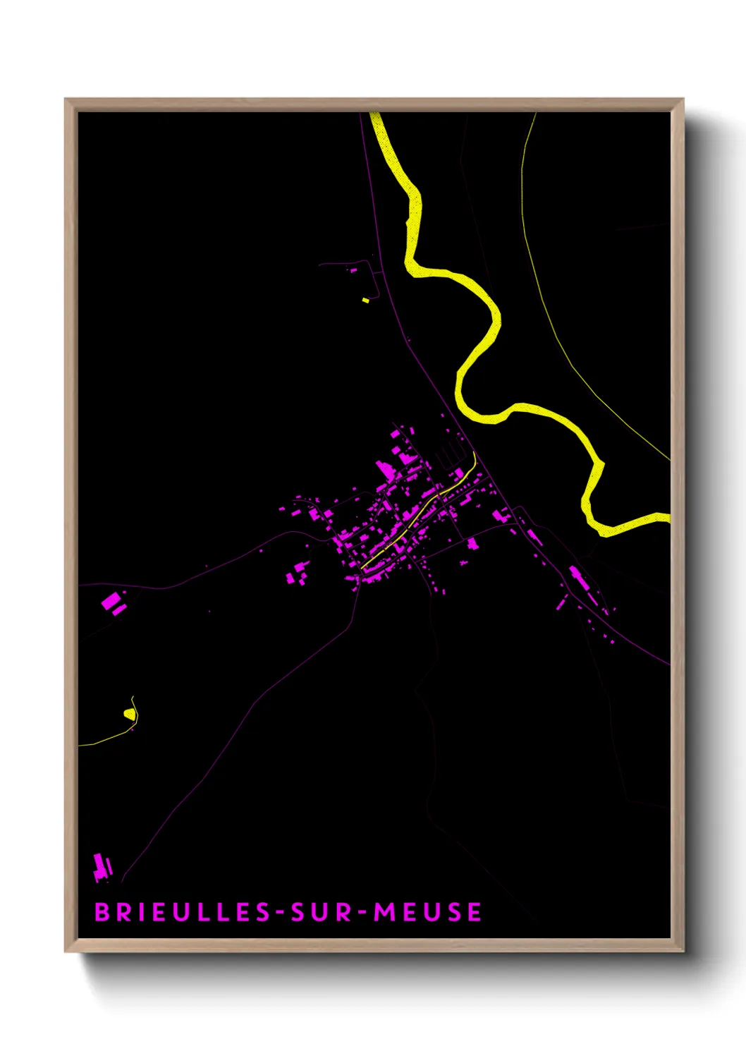 Une affiche de carte sur Brieulles-sur-Meuse