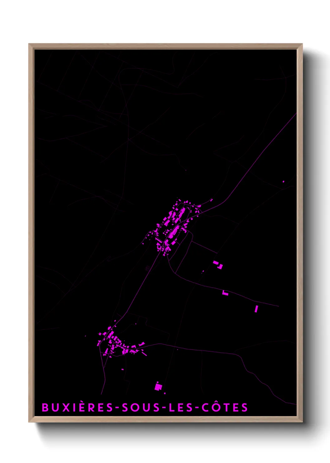 Une affiche de carte sur Buxières-sous-les-Côtes