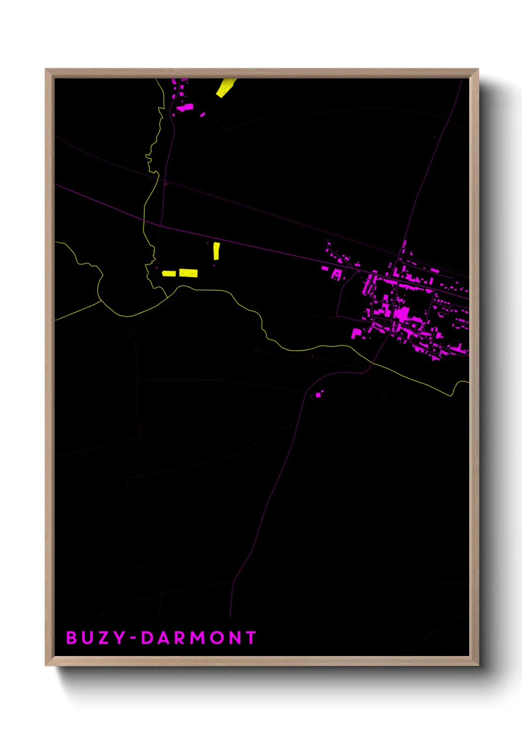 Une affiche de carte sur Buzy-Darmont