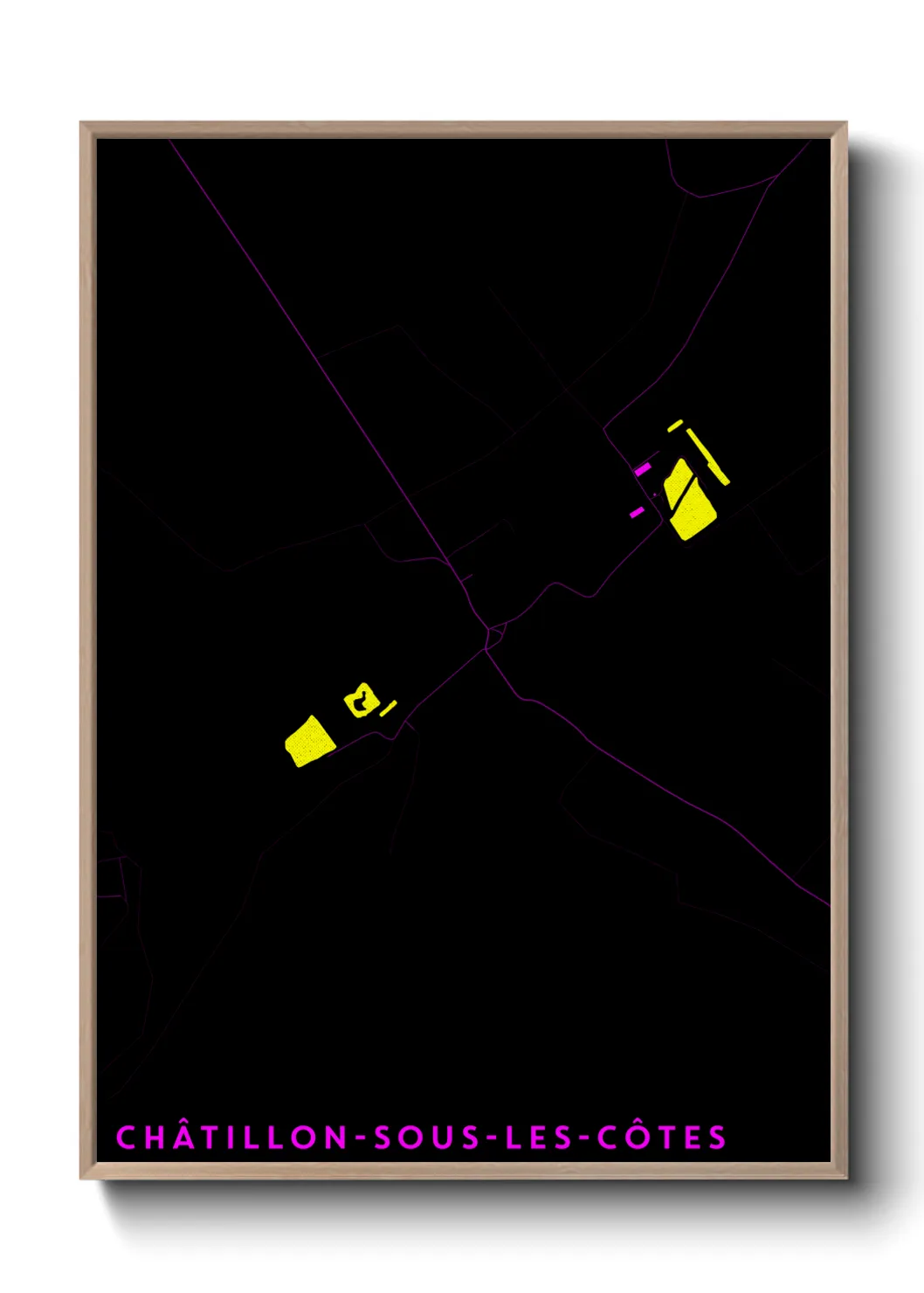Une affiche de carte sur Châtillon-sous-les-Côtes