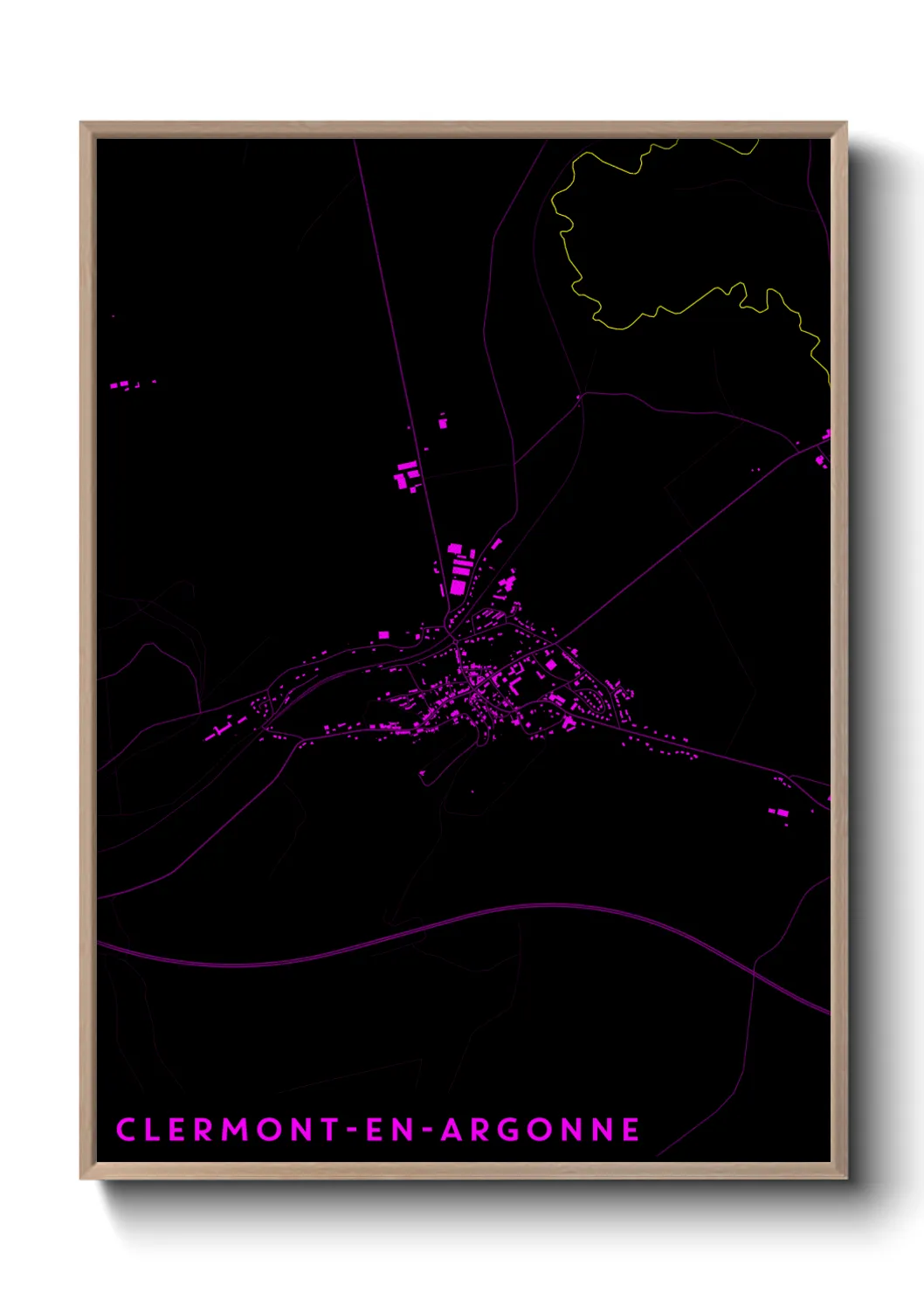 Une affiche de carte sur Clermont-en-Argonne