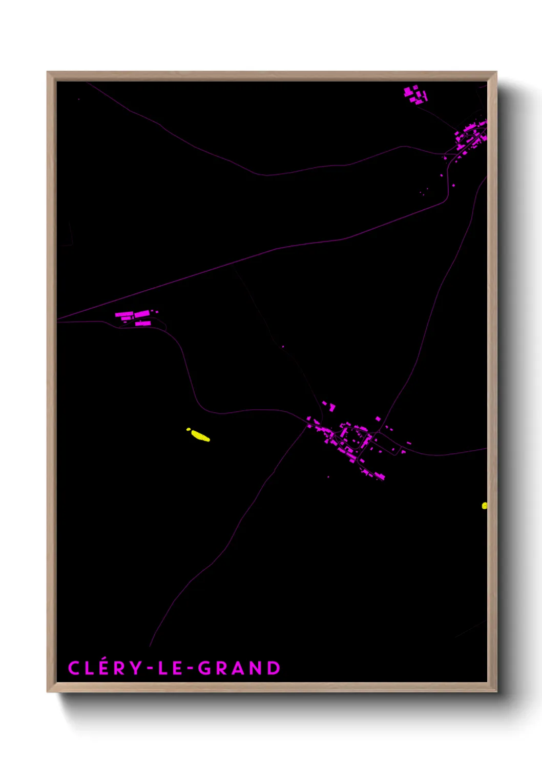 Une affiche de carte sur Cléry-le-Grand