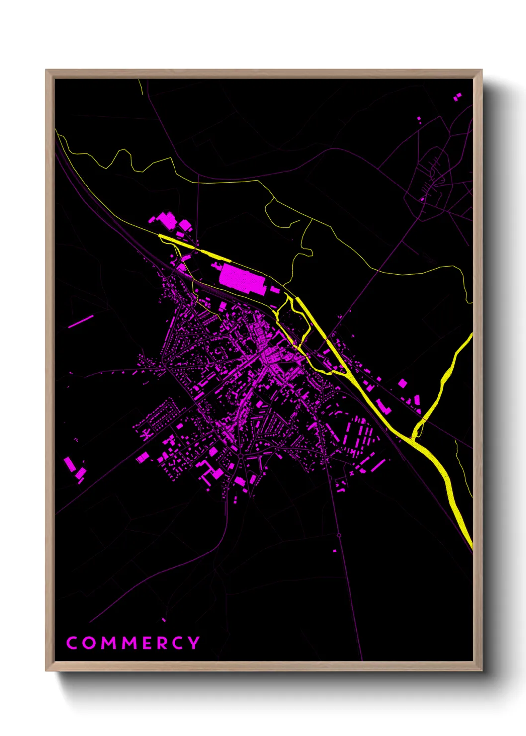 Une affiche de carte sur Commercy