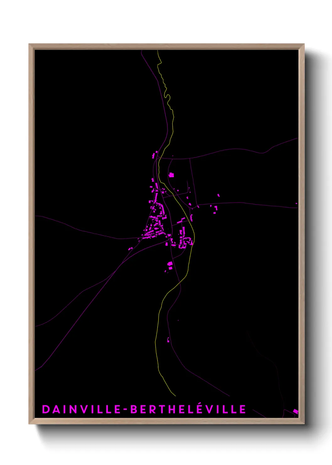 Une affiche de carte sur Dainville-Bertheléville