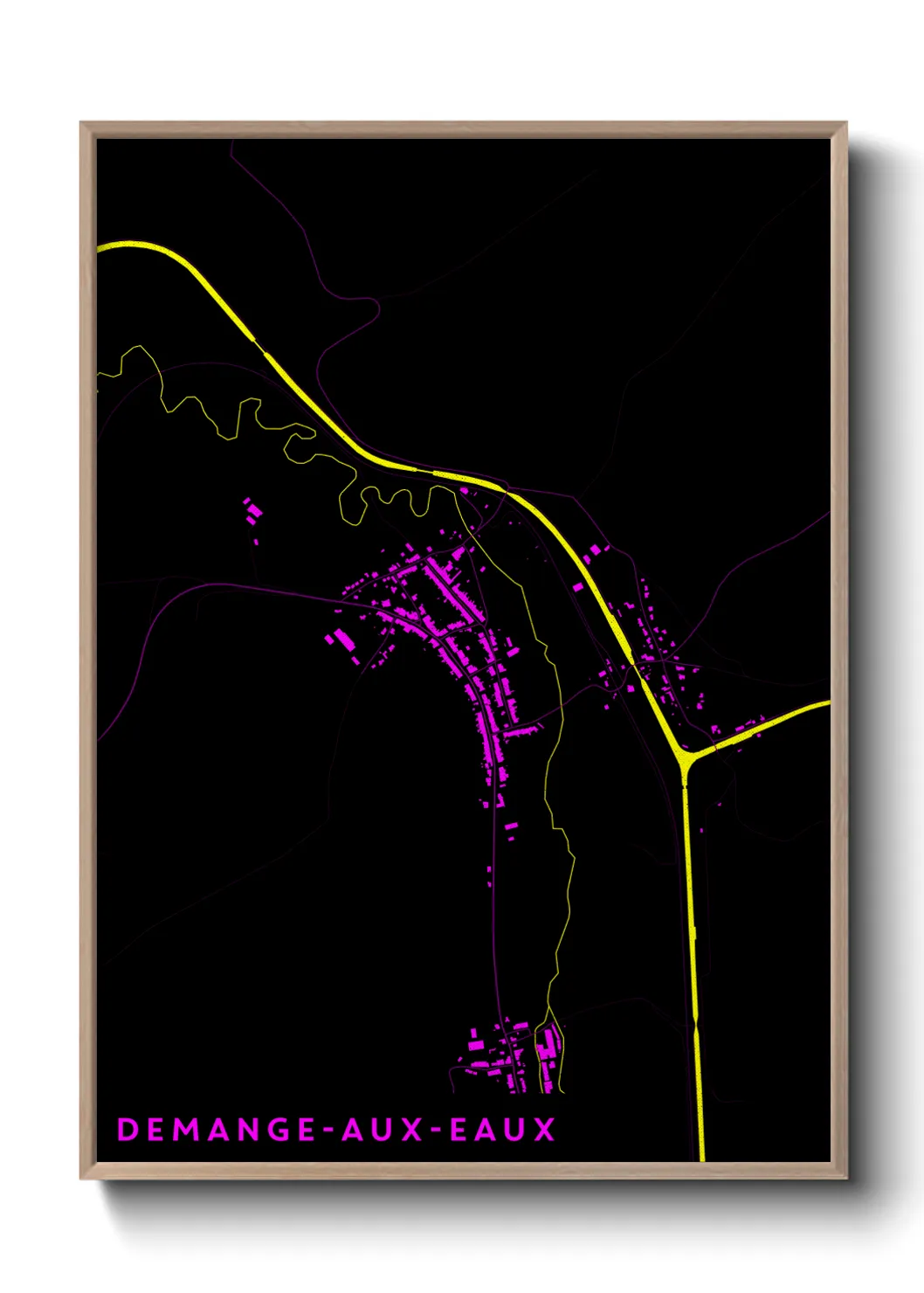 Une affiche de carte sur Demange-aux-Eaux