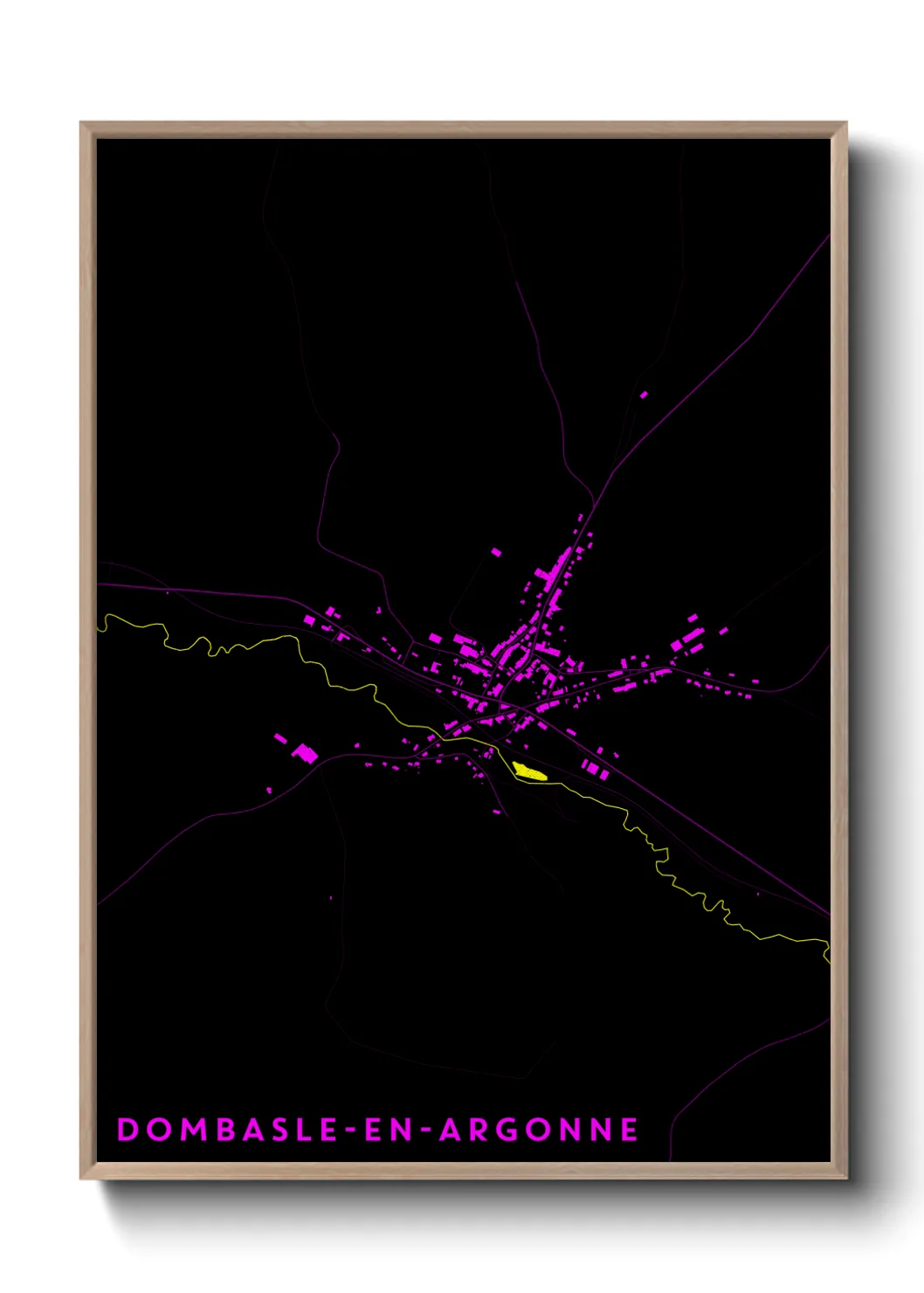 Une affiche de carte sur Dombasle-en-Argonne