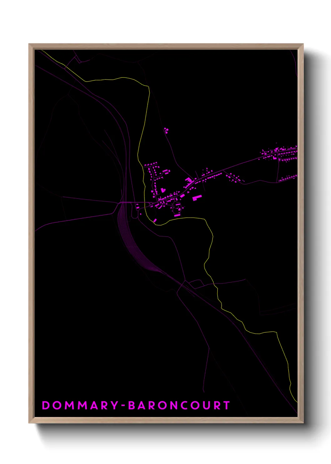 Une affiche de carte sur Dommary-Baroncourt