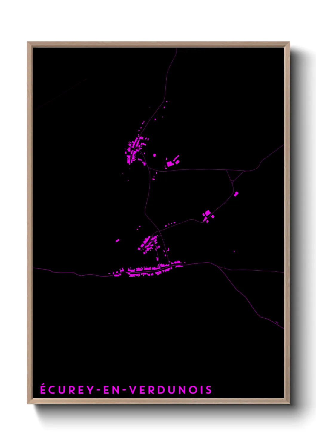 Une affiche de carte sur Écurey-en-Verdunois