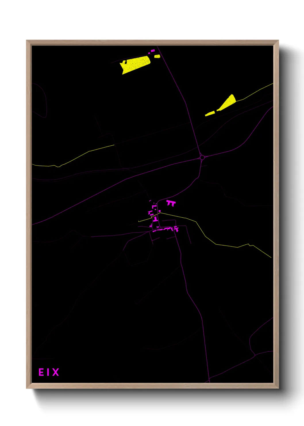 Une affiche de carte sur Eix