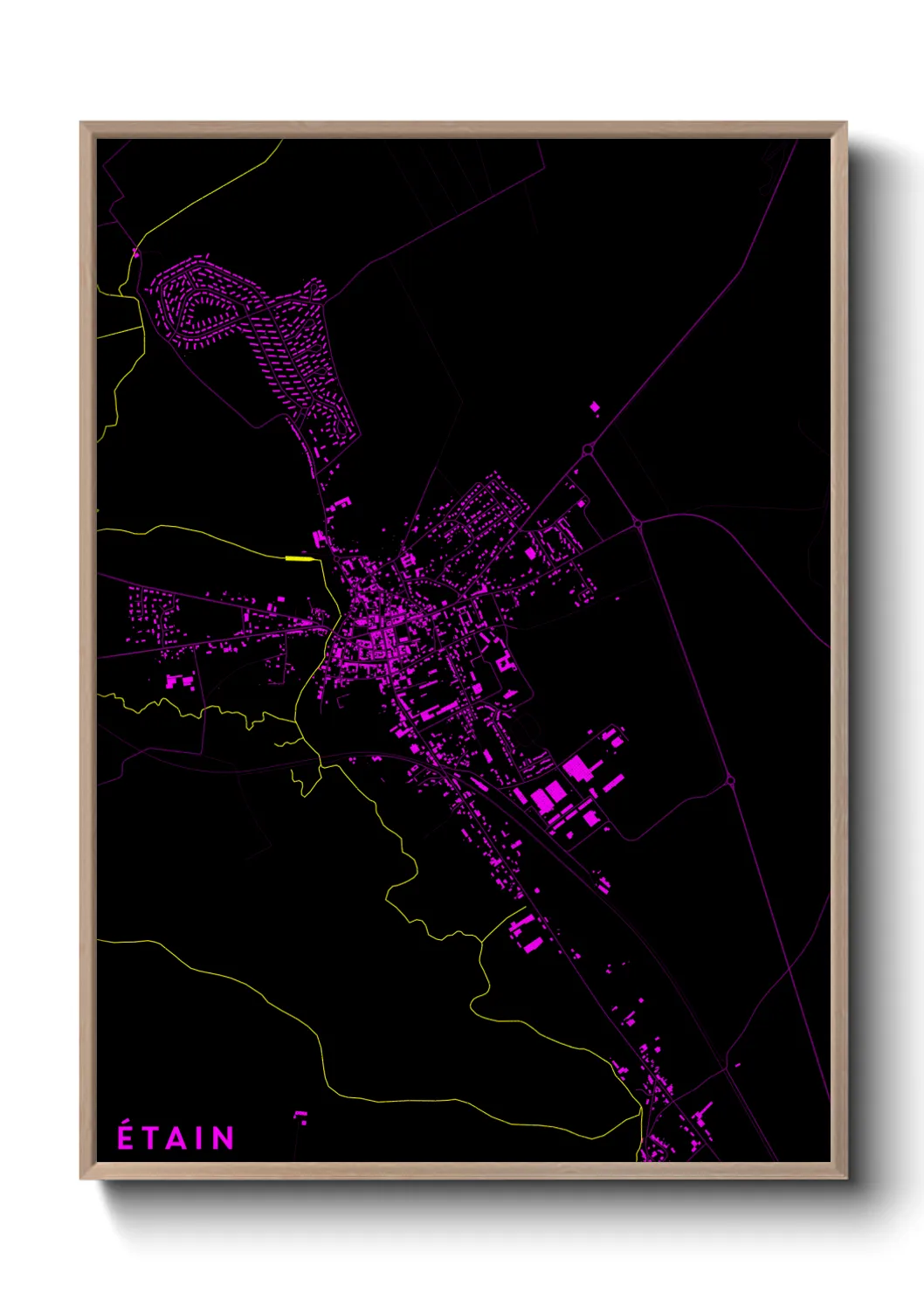 Une affiche de carte sur Étain