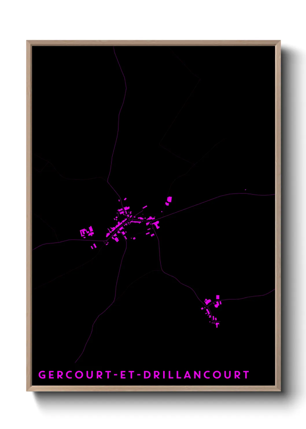 Une affiche de carte sur Gercourt-et-Drillancourt