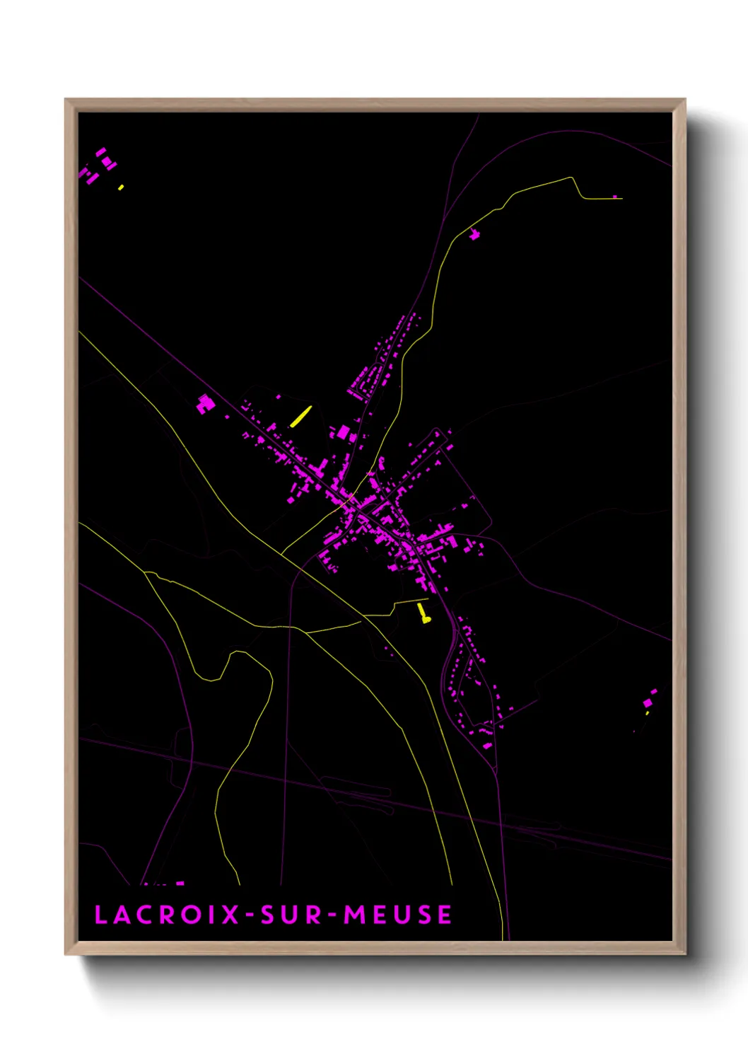 Une affiche de carte sur Lacroix-sur-Meuse