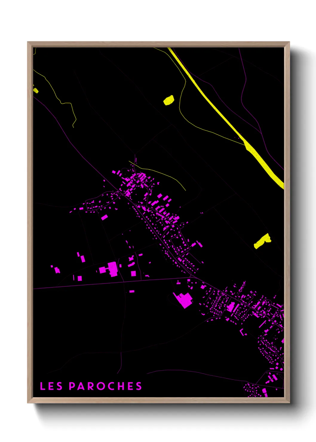 Une affiche de carte sur Les Paroches