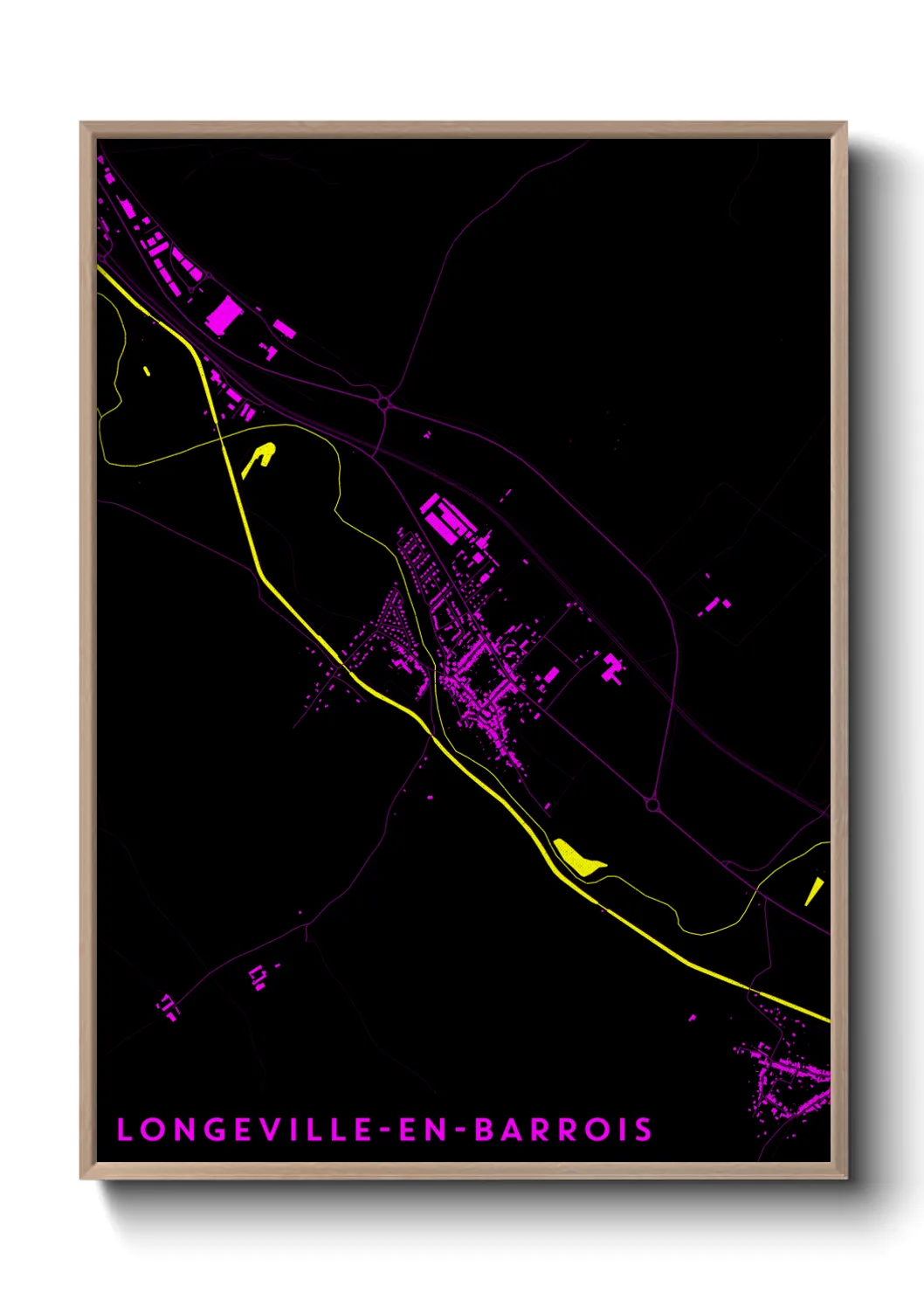 Une affiche de carte sur Longeville-en-Barrois