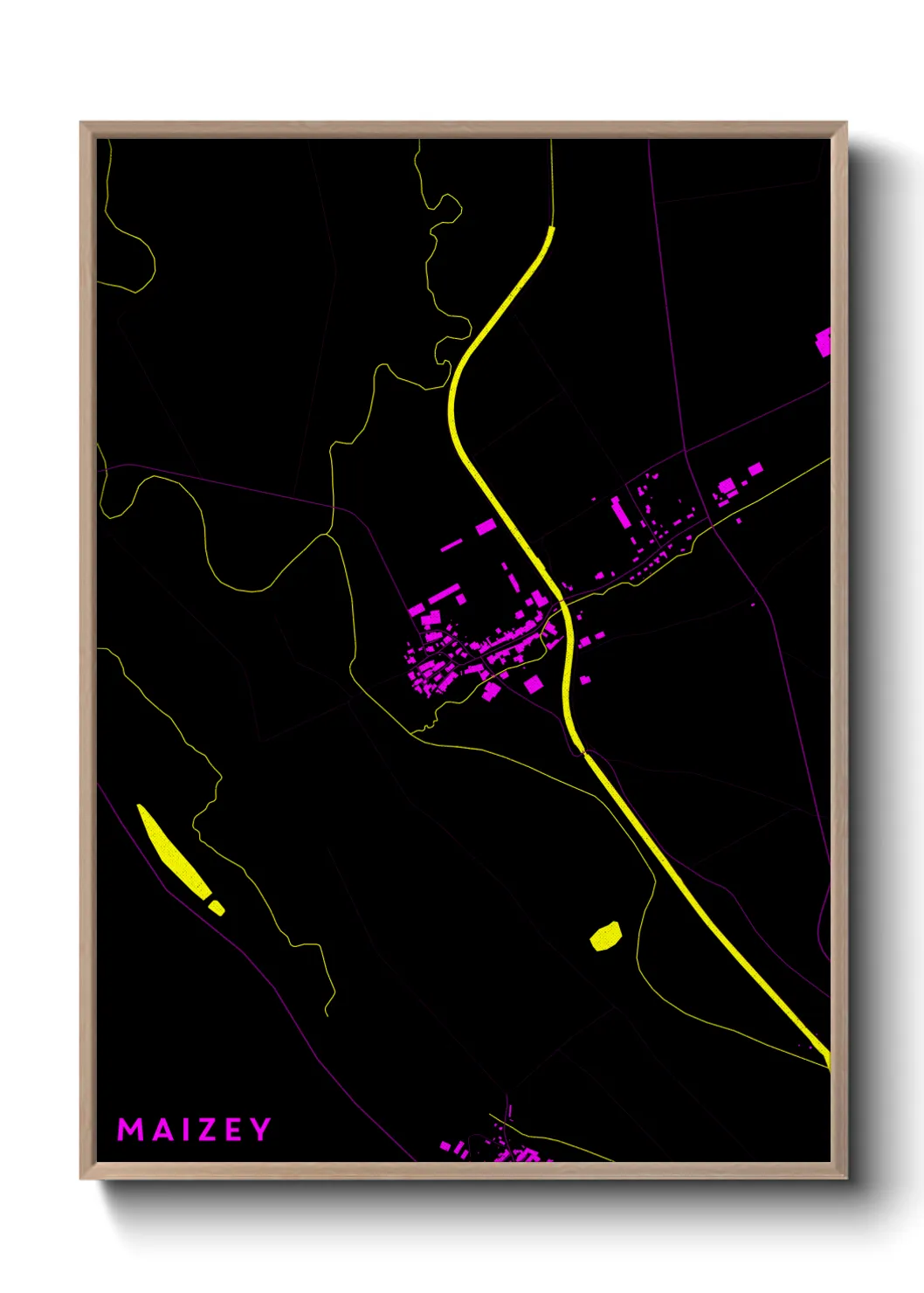 Une affiche de carte sur Maizey