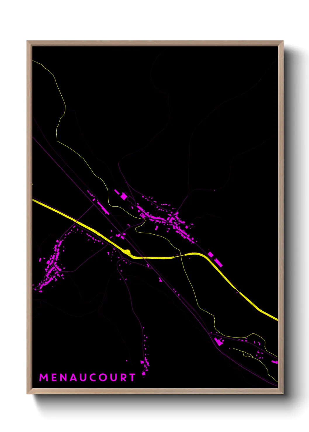 Une affiche de carte sur Menaucourt