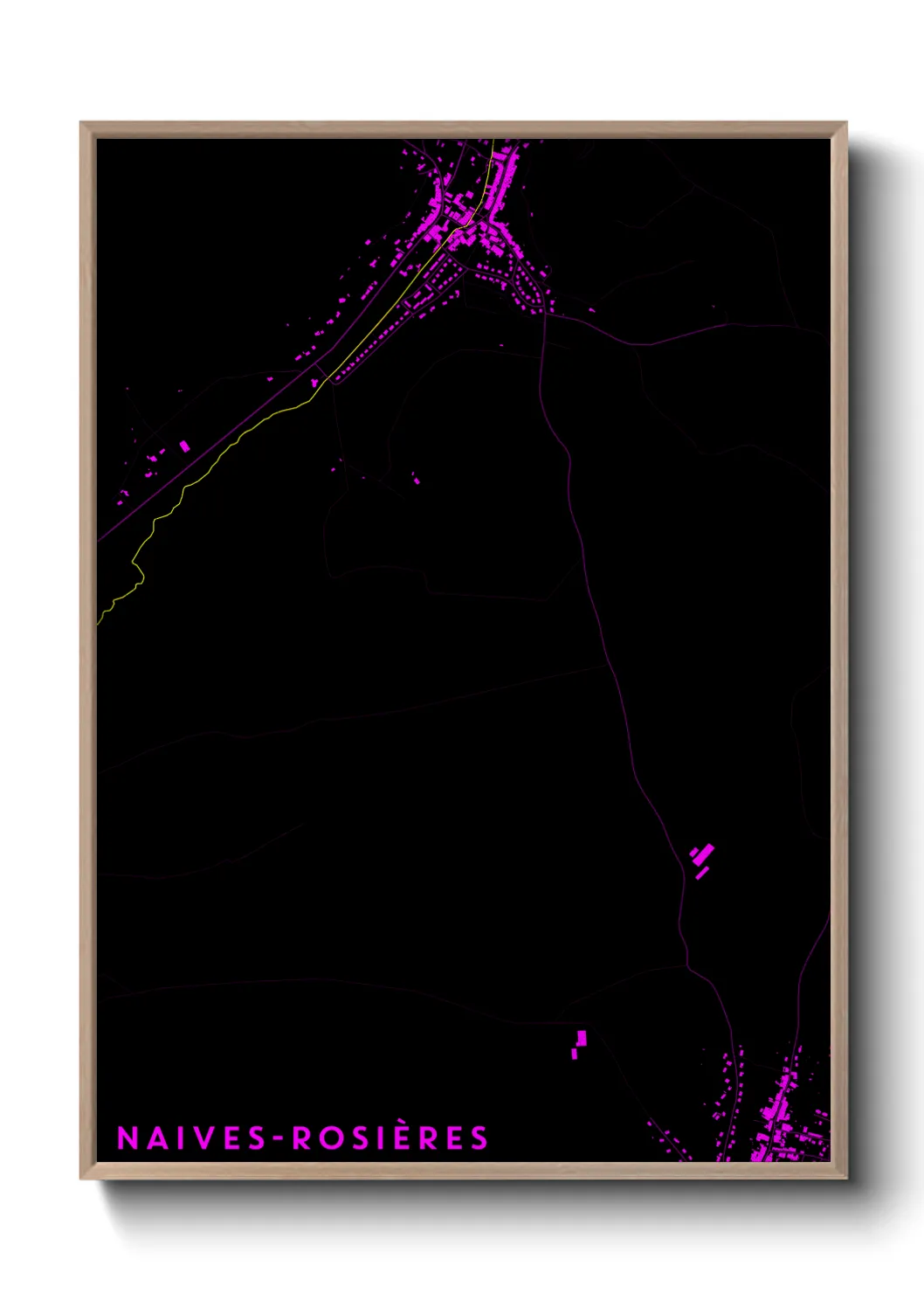 Une affiche de carte sur Naives-Rosières