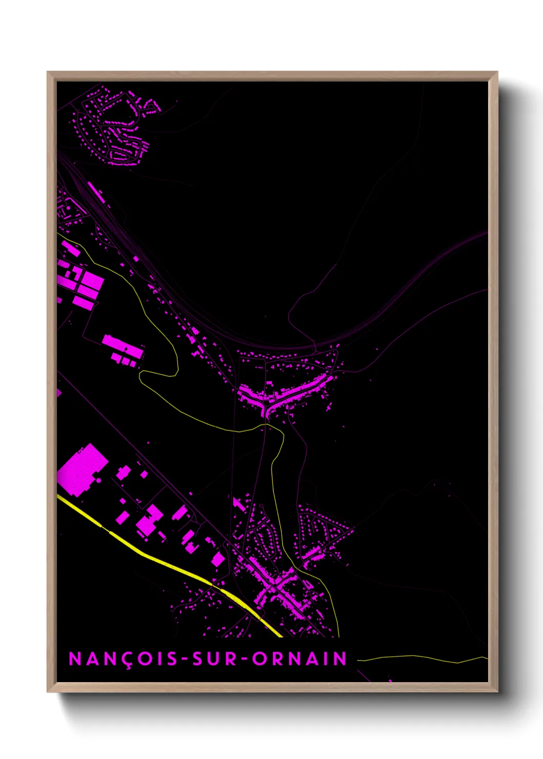 Une affiche de carte sur Nançois-sur-Ornain