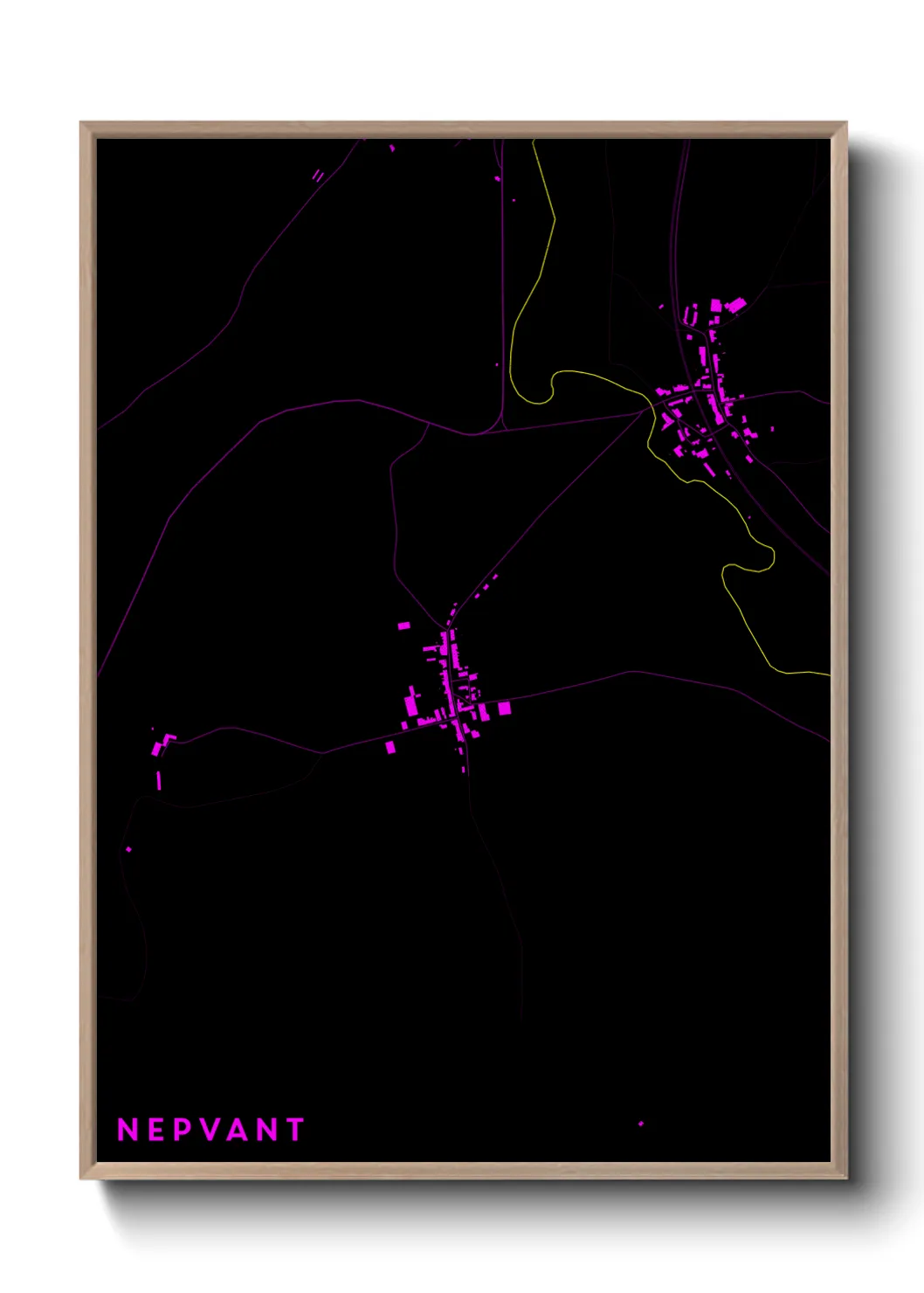 Une affiche de carte sur Nepvant