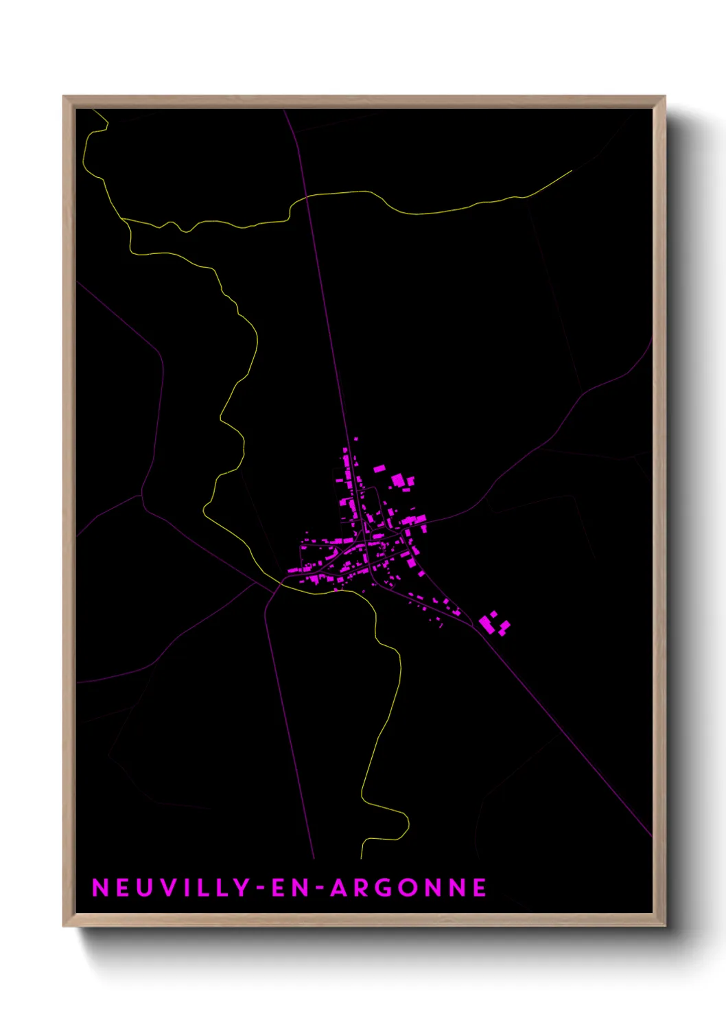 Une affiche de carte sur Neuvilly-en-Argonne