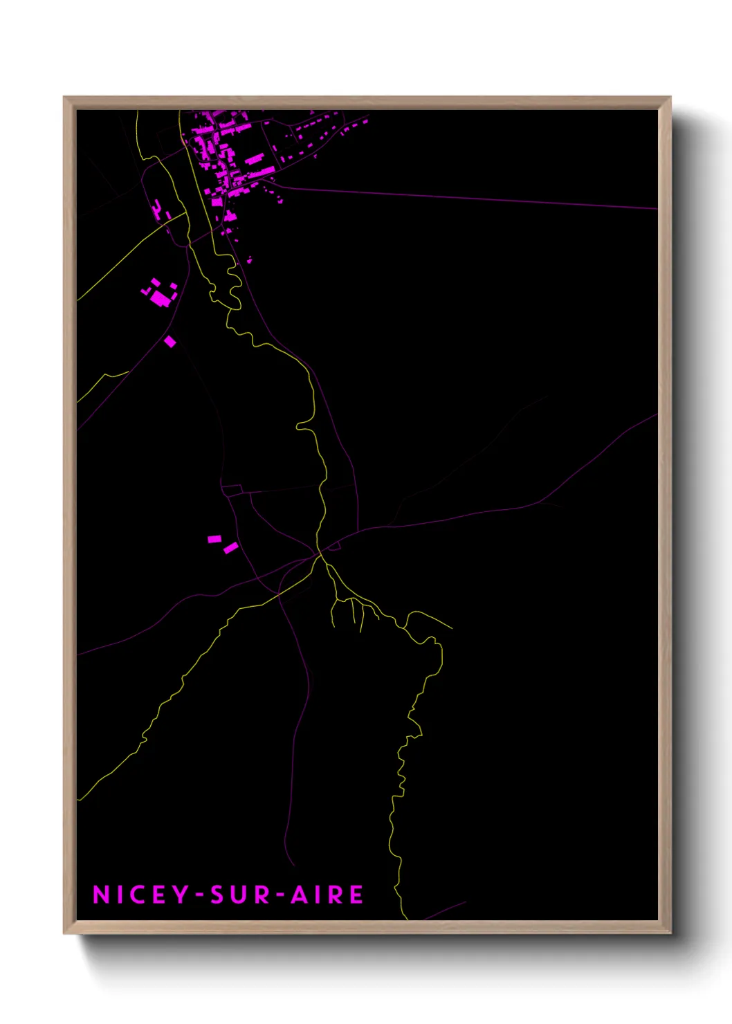 Une affiche de carte sur Nicey-sur-Aire