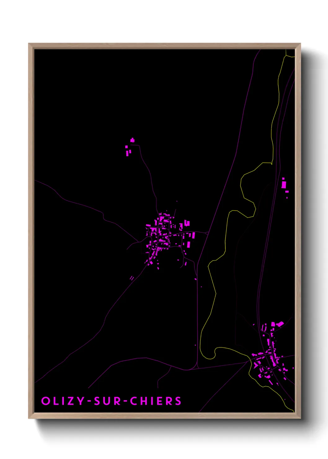 Une affiche de carte sur Olizy-sur-Chiers