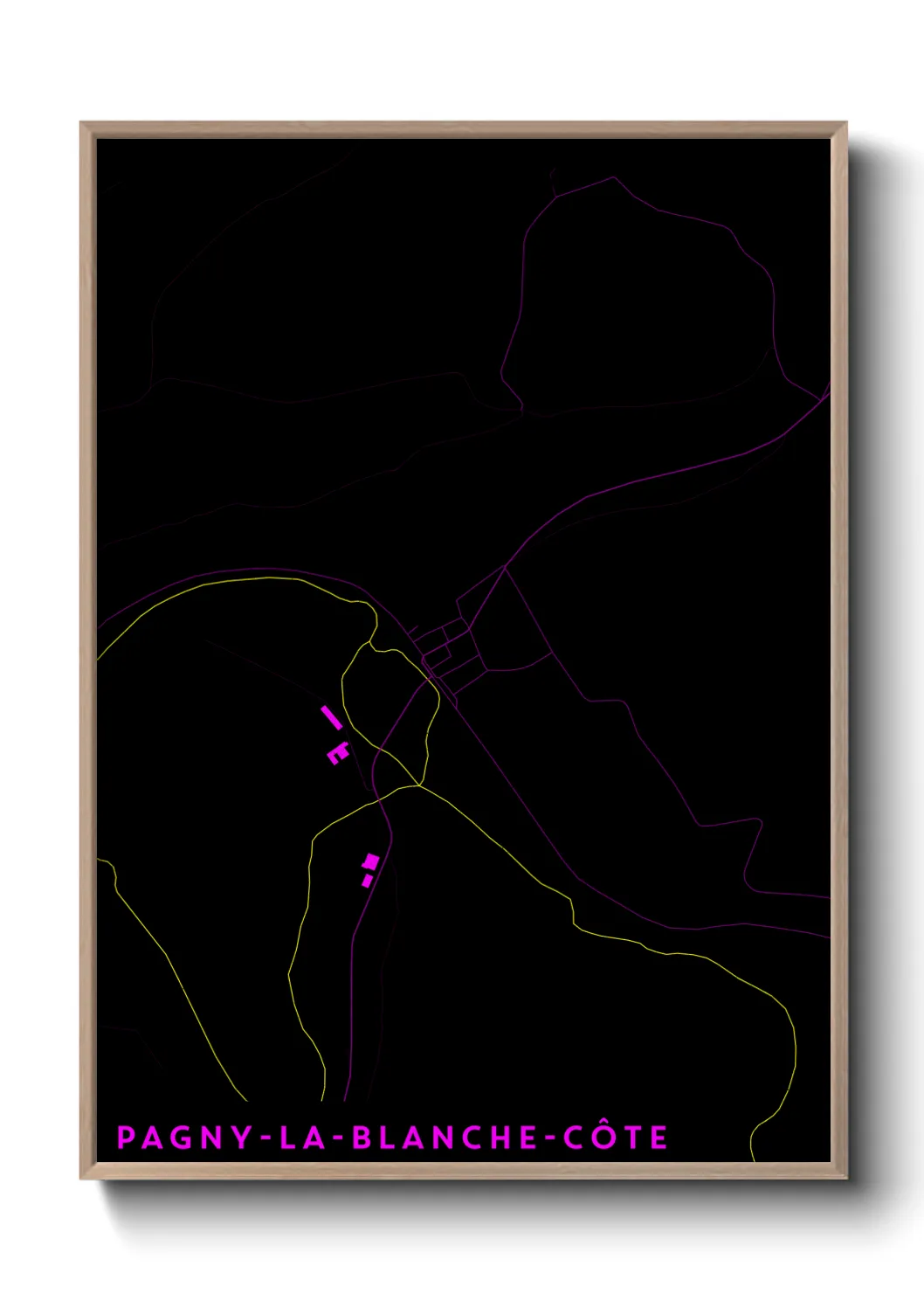 Une affiche de carte sur Pagny-la-Blanche-Côte
