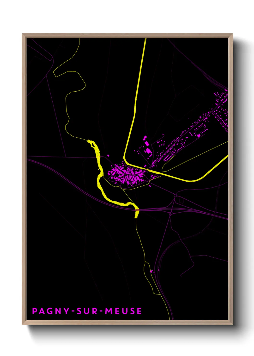 Une affiche de carte sur Pagny-sur-Meuse