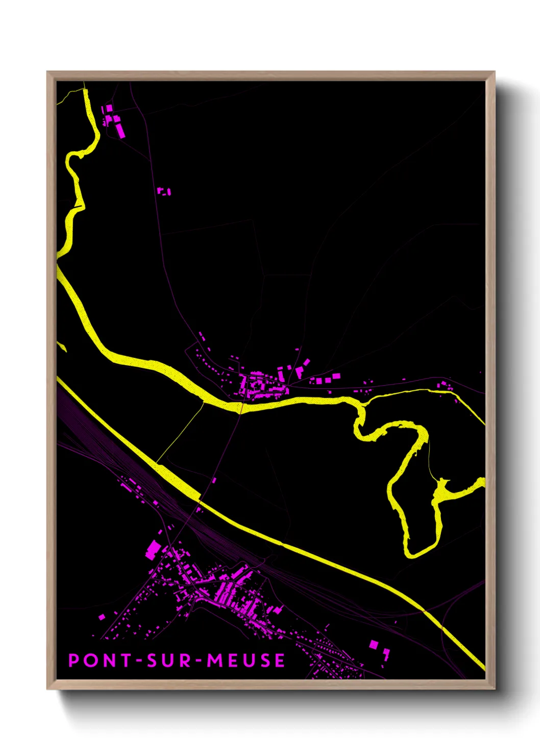 Une affiche de carte sur Pont-sur-Meuse