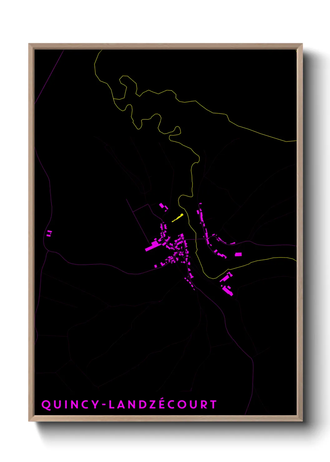 Une affiche de carte sur Quincy-Landzécourt