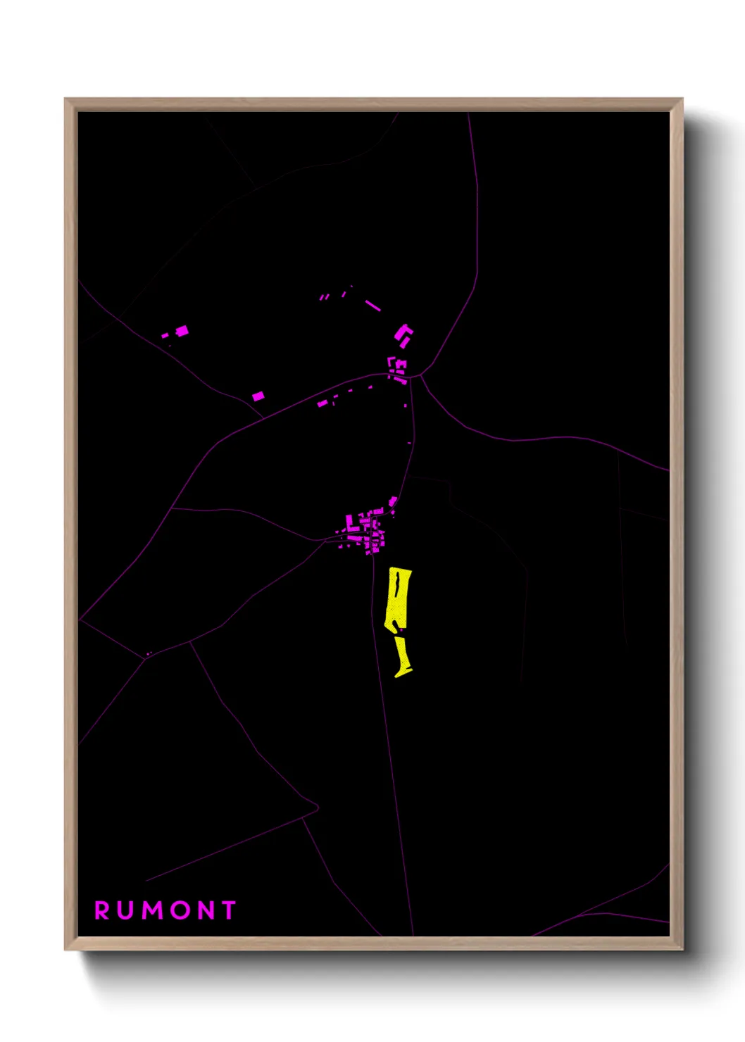 Une affiche de carte sur Rumont
