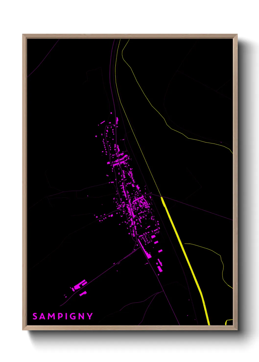 Une affiche de carte sur Sampigny