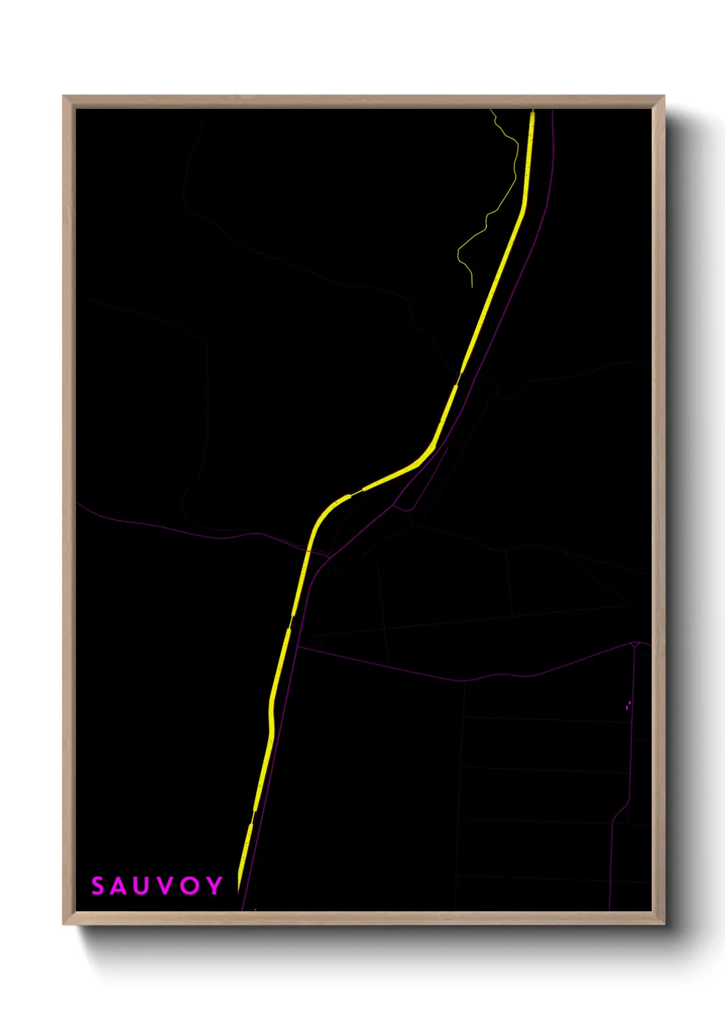 Une affiche de carte sur Sauvoy