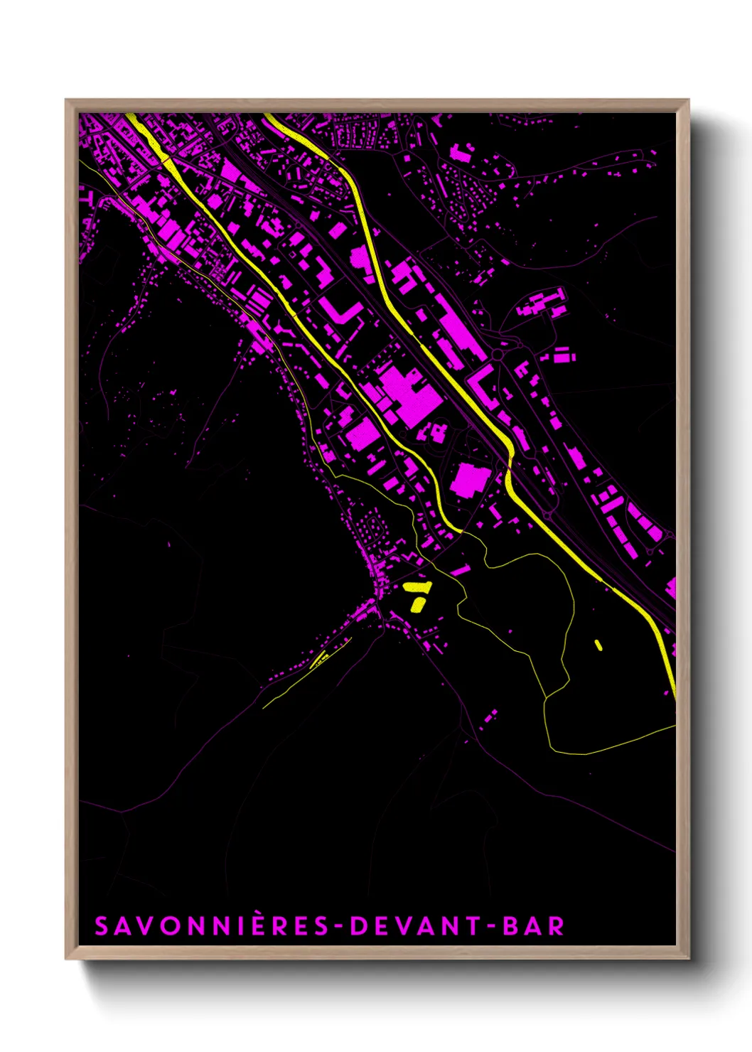Une affiche de carte sur Savonnières-devant-Bar