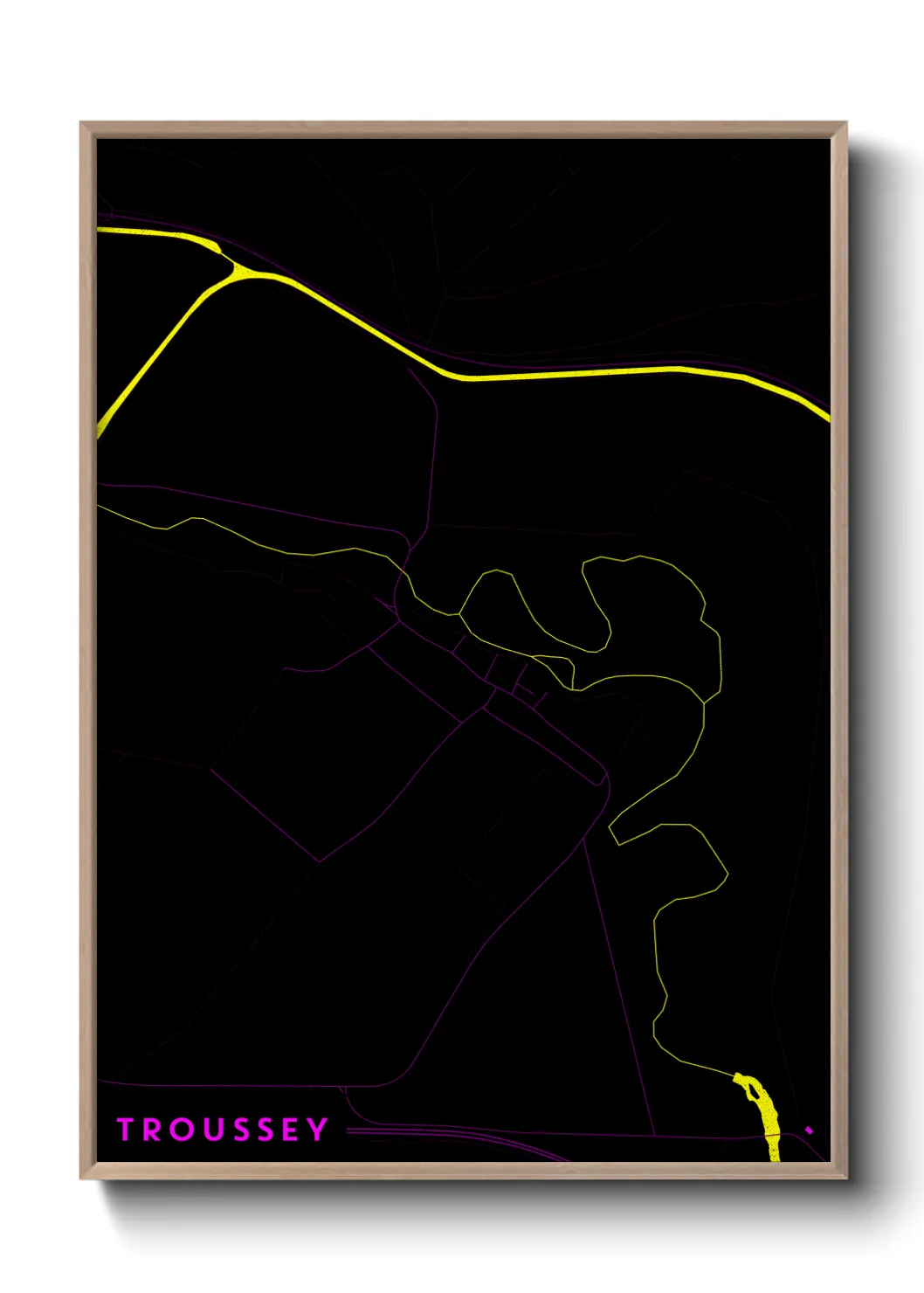 Une affiche de carte sur Troussey