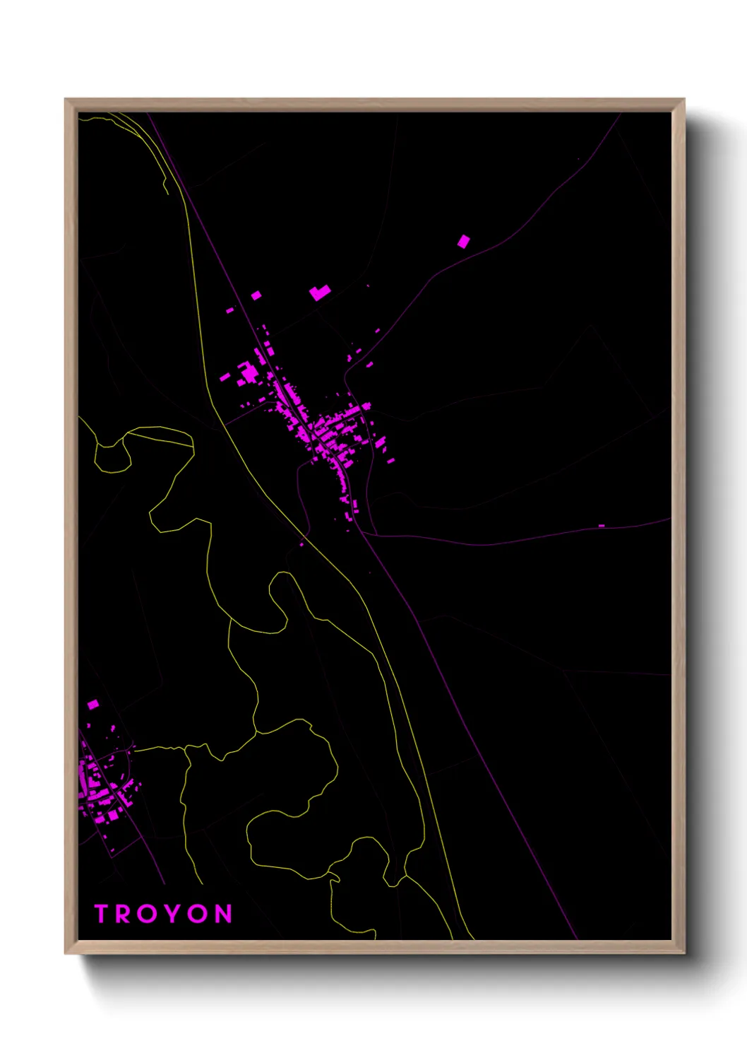 Une affiche de carte sur Troyon