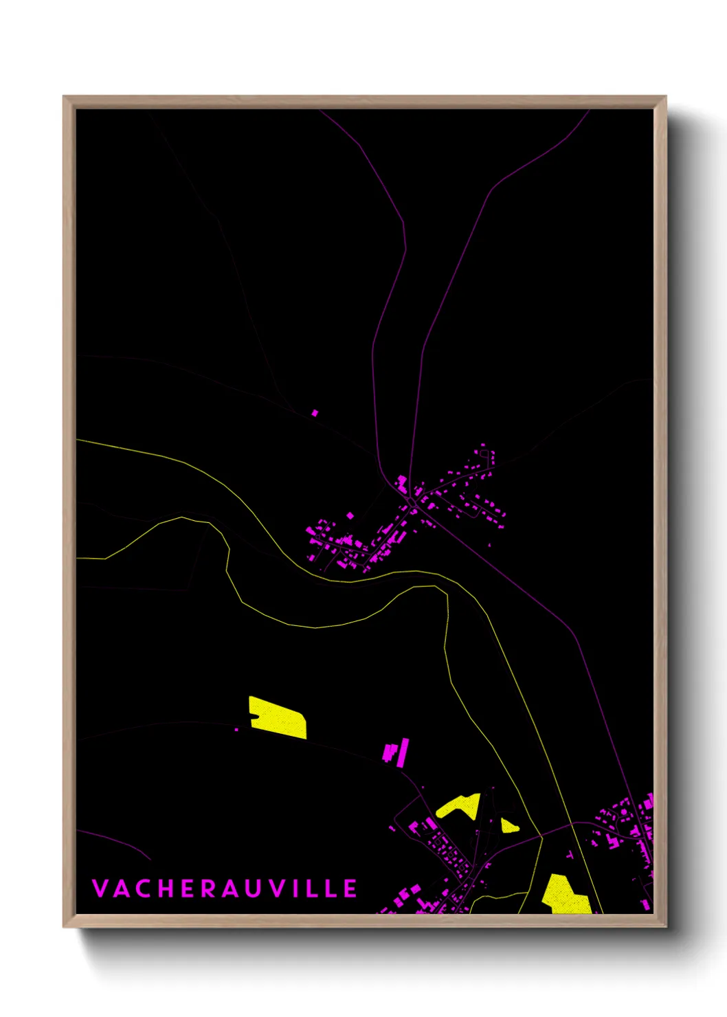 Une affiche de carte sur Vacherauville