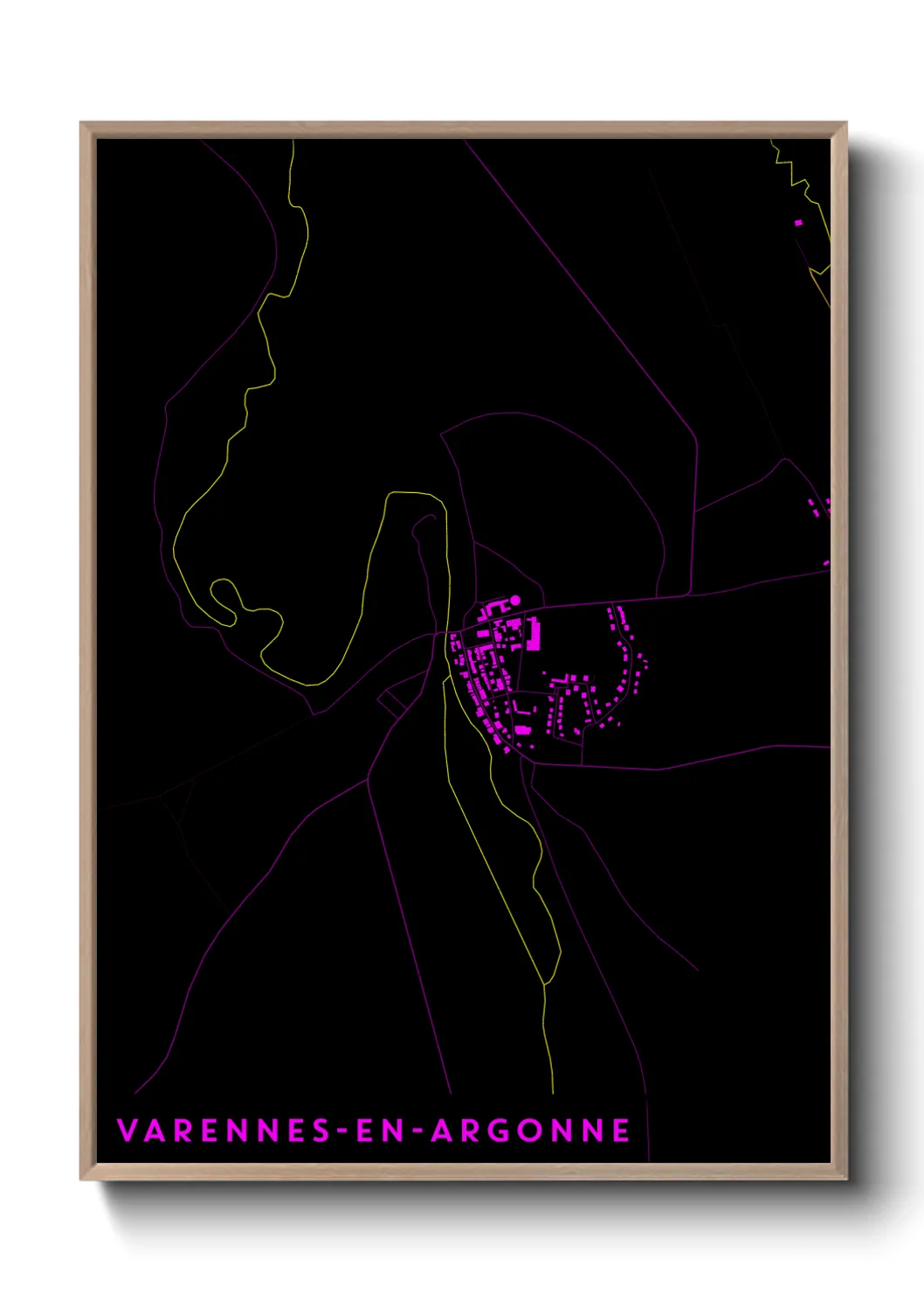 Une affiche de carte sur Varennes-en-Argonne