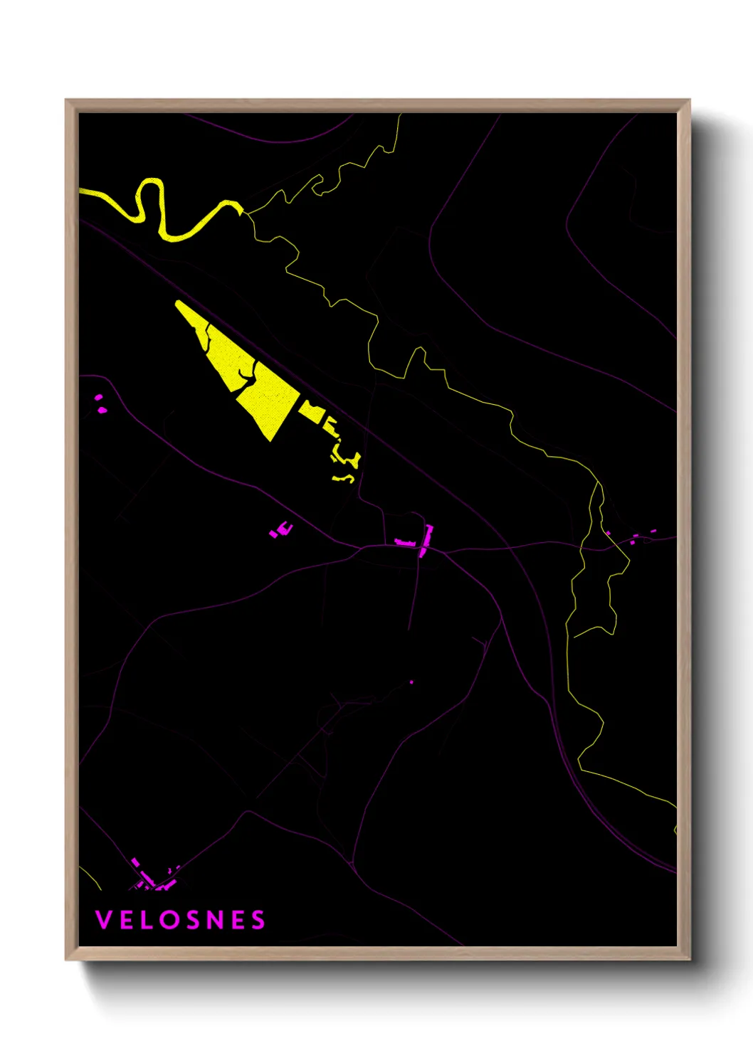 Une affiche de carte sur Velosnes